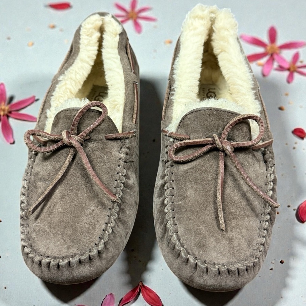 UGG Dakota Expresso  Suede Moccasin with Cream Lining Size 9 Women